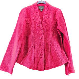 Cynthia Rowley Womens Sweater Red Size Small 100% Wool Button Close Long Sleeve